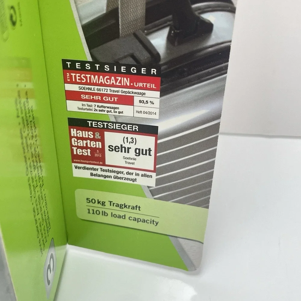 Soehnle Luggage Scale Travel For Weighing On The‎ Go, 110 Pound Capacity
